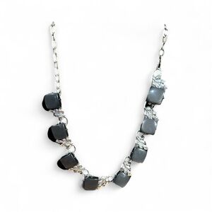 Vintage Black and Gray Enameled Stone Choker